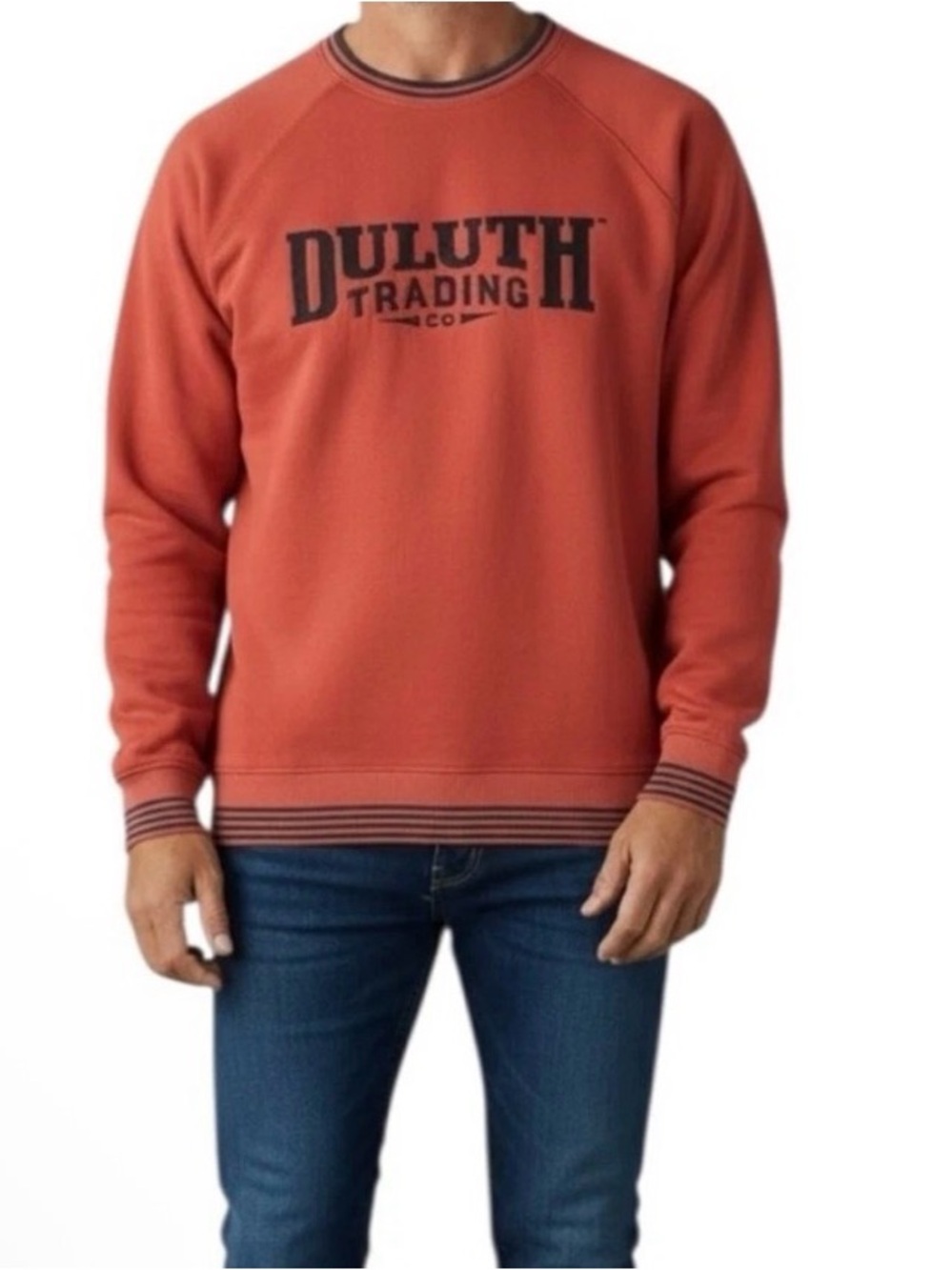 Duluth Trading Co Men's Brick Red Crewneck with Black Logo 3XL